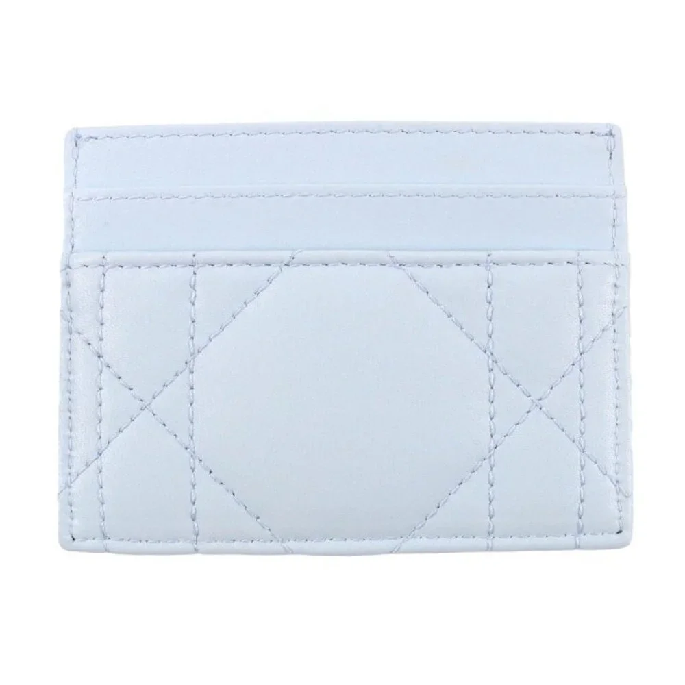 Christian Dior 25 AW Caro Freesia Crystal Card Holder Lambskin Card Case